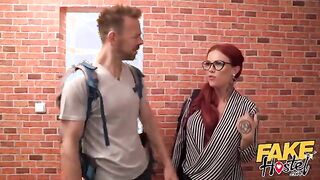 Fake Hostel asian Au Pair Rae Lil Black fucked hard by MILF and husba