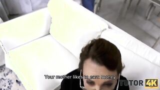 TUTOR4K. Guy was liked by teacher and fucked her right in front of stepson