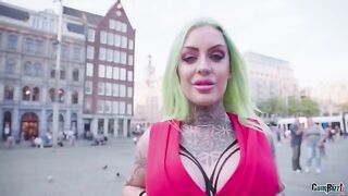 Big boobed Milf Tourist looking for the best Amsterdam Coffeeshop Bulldog