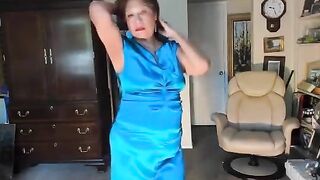 mature Latine woman dancing striptease & masturbating