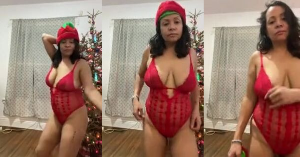 Anna Maria Mature Latina Bachata dance in red lingerie