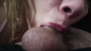 full balls empties into a slobbery mouth