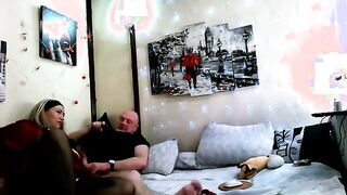 A cool Russian mature whore sucks two dicks and fucks like a spring cat, an abundant creampie!
