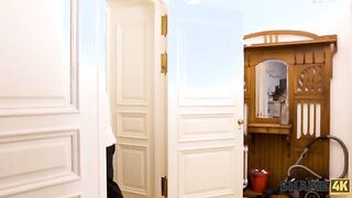SHAME4K Boy lets moms sexy girlfriend take a shower at his place