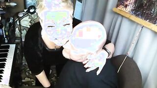 Our Soft Private Show with gentle kissing, nipple sucking and fingers in wet mature cunt of my wife