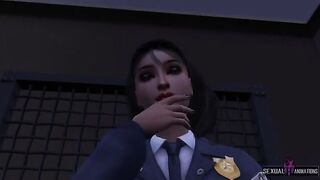 Thief is Fucked Hard by Lesbian Police - Sexual Hot Animations