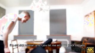 TUTOR4K. Actress pretends to be teacher and unites slit with guests penis