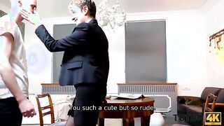 TUTOR4K. Strict tutor doesnt mind having quick sex with new