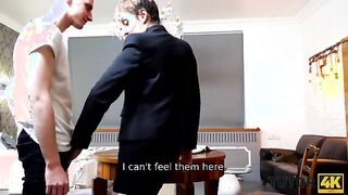 TUTOR4K. Strict tutor doesnt mind having quick sex with new