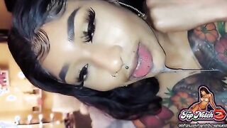 Hot Ebony Gets A Sloppy Face And Throat Fuck With Tons Of Spit