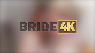 BRIDE4K. Sexy threesome with hot Russian bride while her groom is in another room