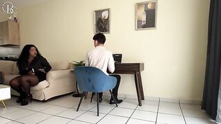 Thick Ebony Lets Her Boss Fuck Her In The Ass