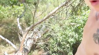 Bi threesome - a cute athletic couple agreed to have sex with a stranger in the woods