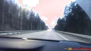 Wife Masturbate in the Car While He Drives