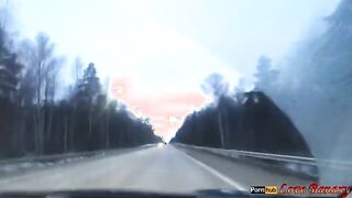 Wife Masturbate in the Car While He Drives